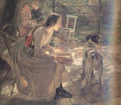 Fritz von Uhde The Artist's Daughters in the Garden (nn02) oil painting picture